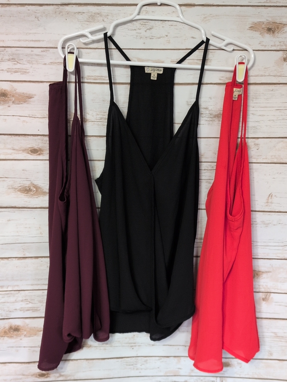 Lily White - 3 Spaghetti Strap V-Neck Camisoles